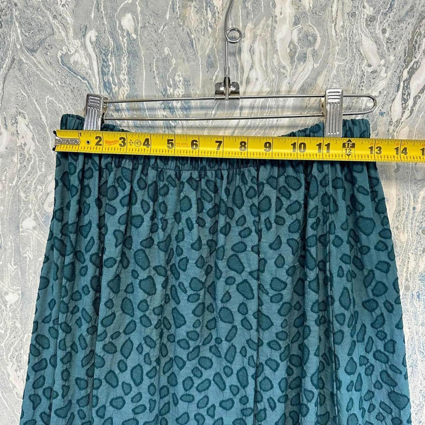 Blue Leopard Print Maxi Skirt (M)