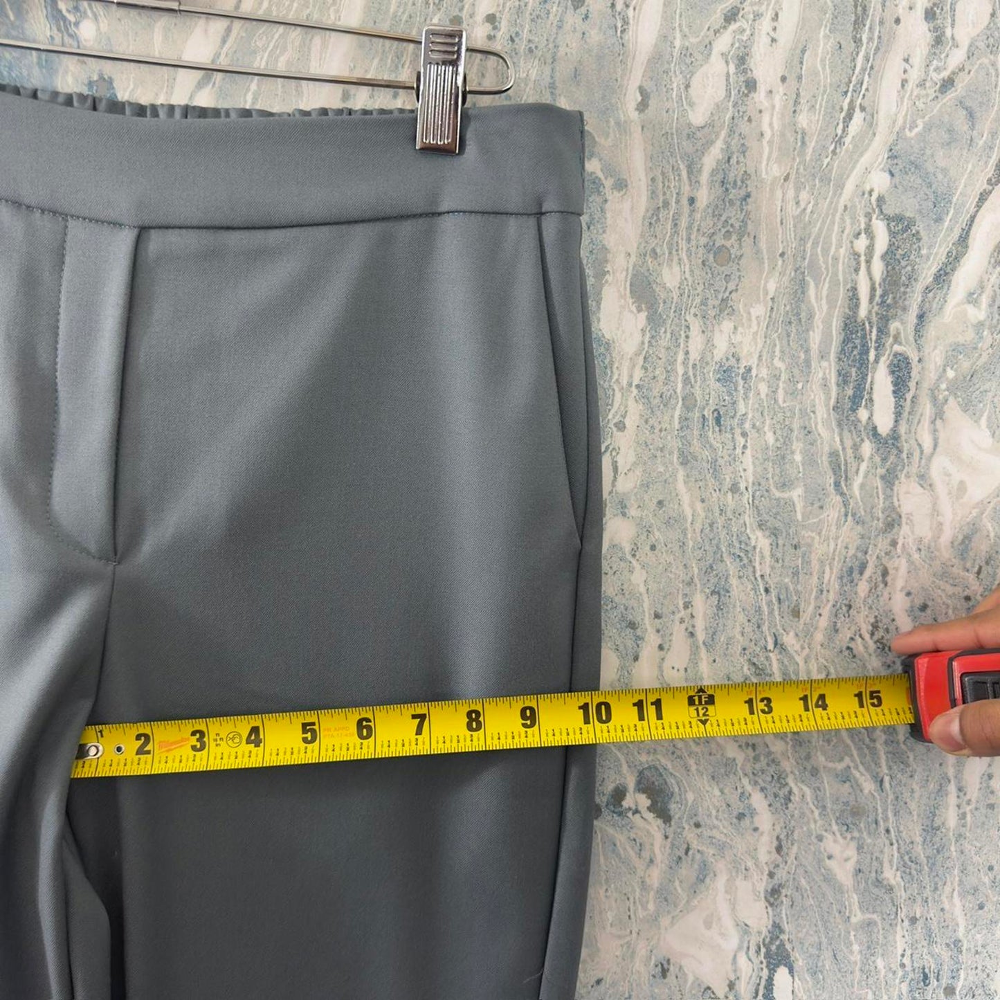 Designer Preppy Blue Grey Tailored Trousers (S)