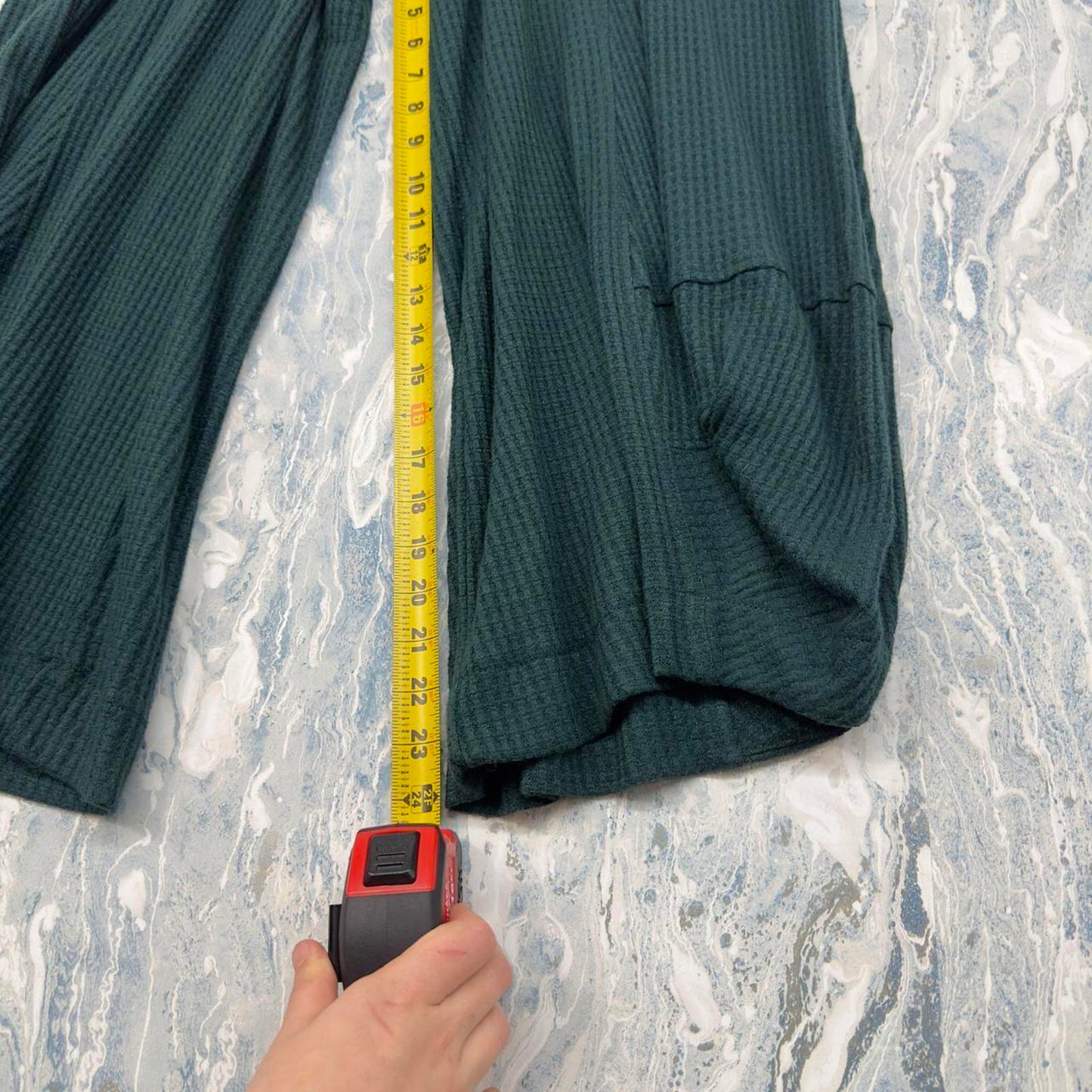 Dark Green Wide-Leg Ribbed Pants (4)