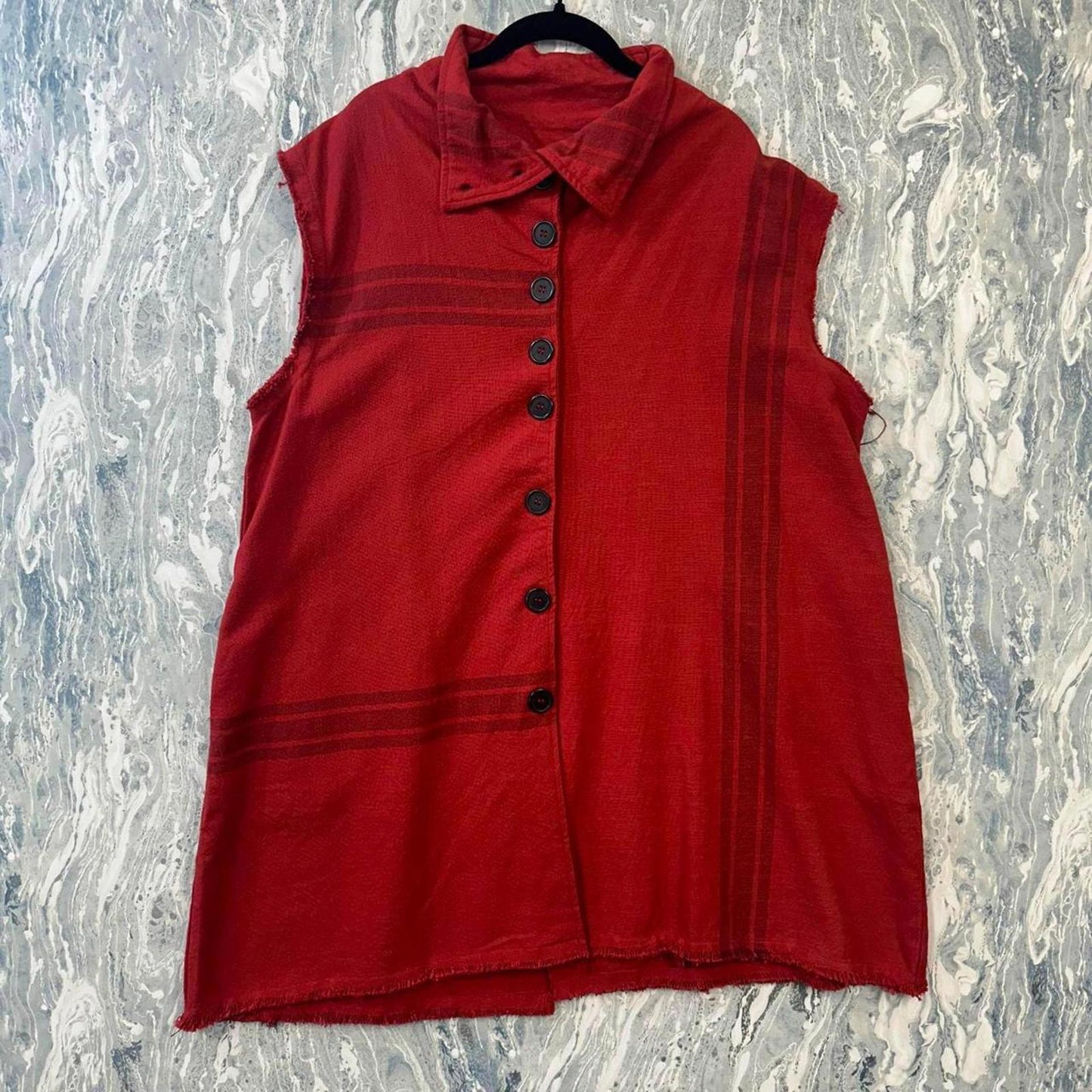 m square neetu malik Red Button-Front Sleeveless Vest (2) BNWT