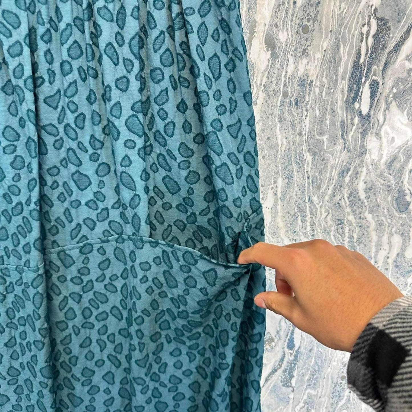 Blue Leopard Print Maxi Skirt (S)