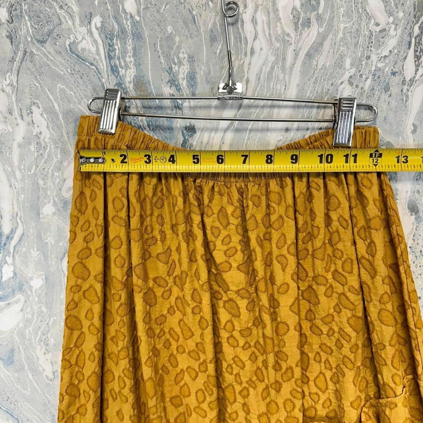 Mustard Leopard Print Maxi Skirt (M)