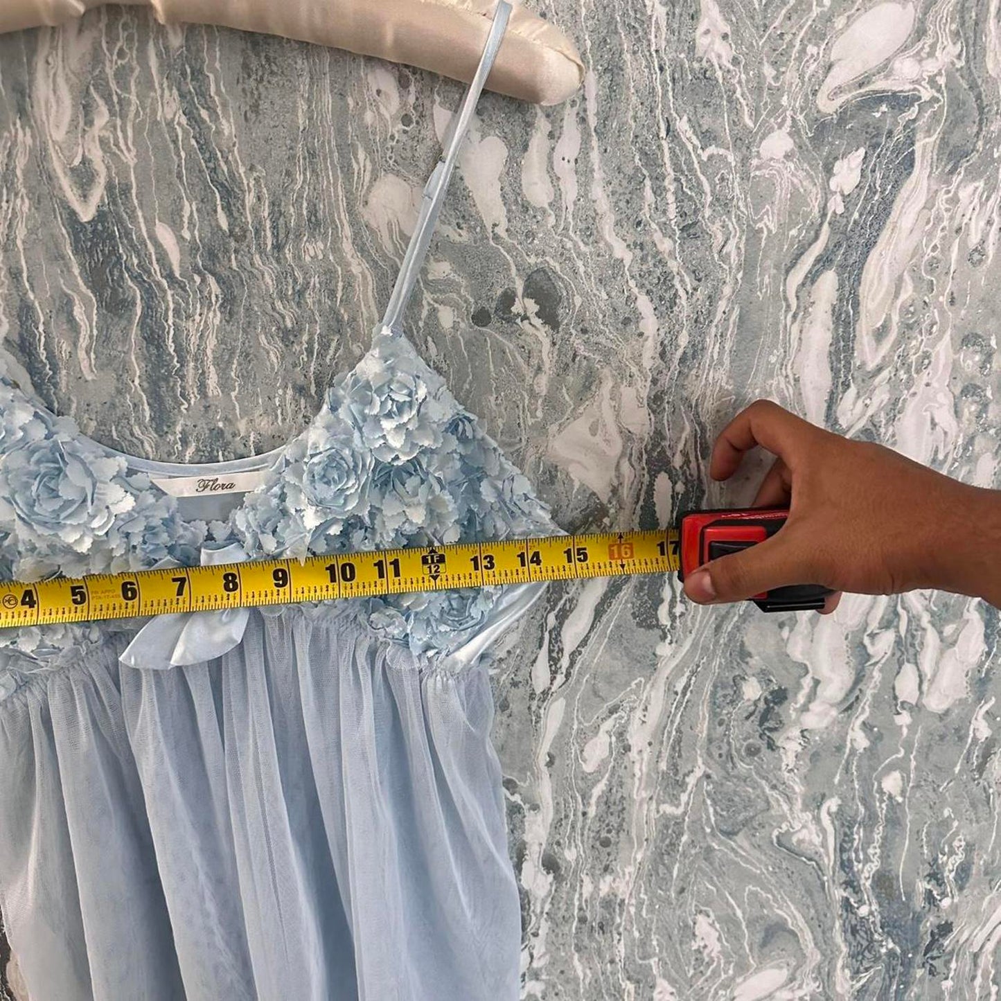 Coquette Y2k Light Blue Floral Fairy Babydoll Slip Dress (OS)