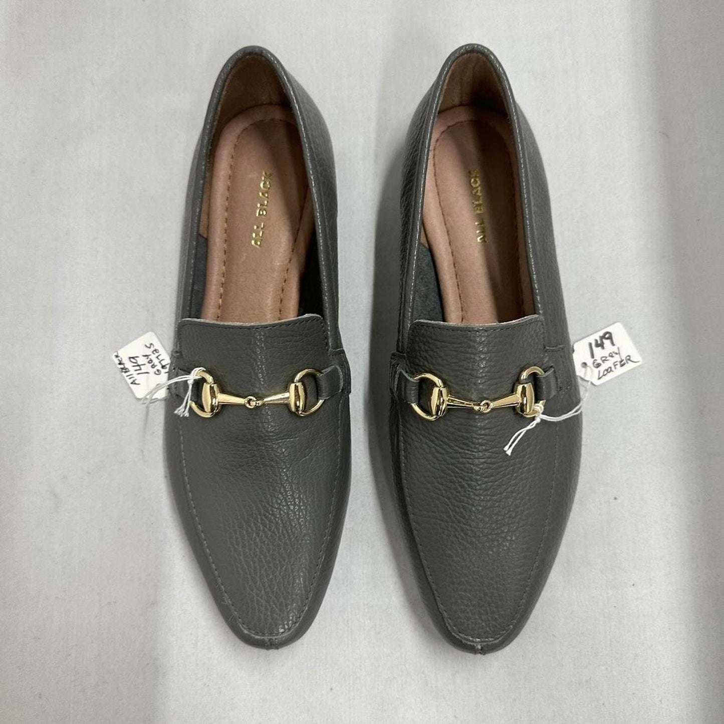 Designer Gray Leather Loafer Links (36)