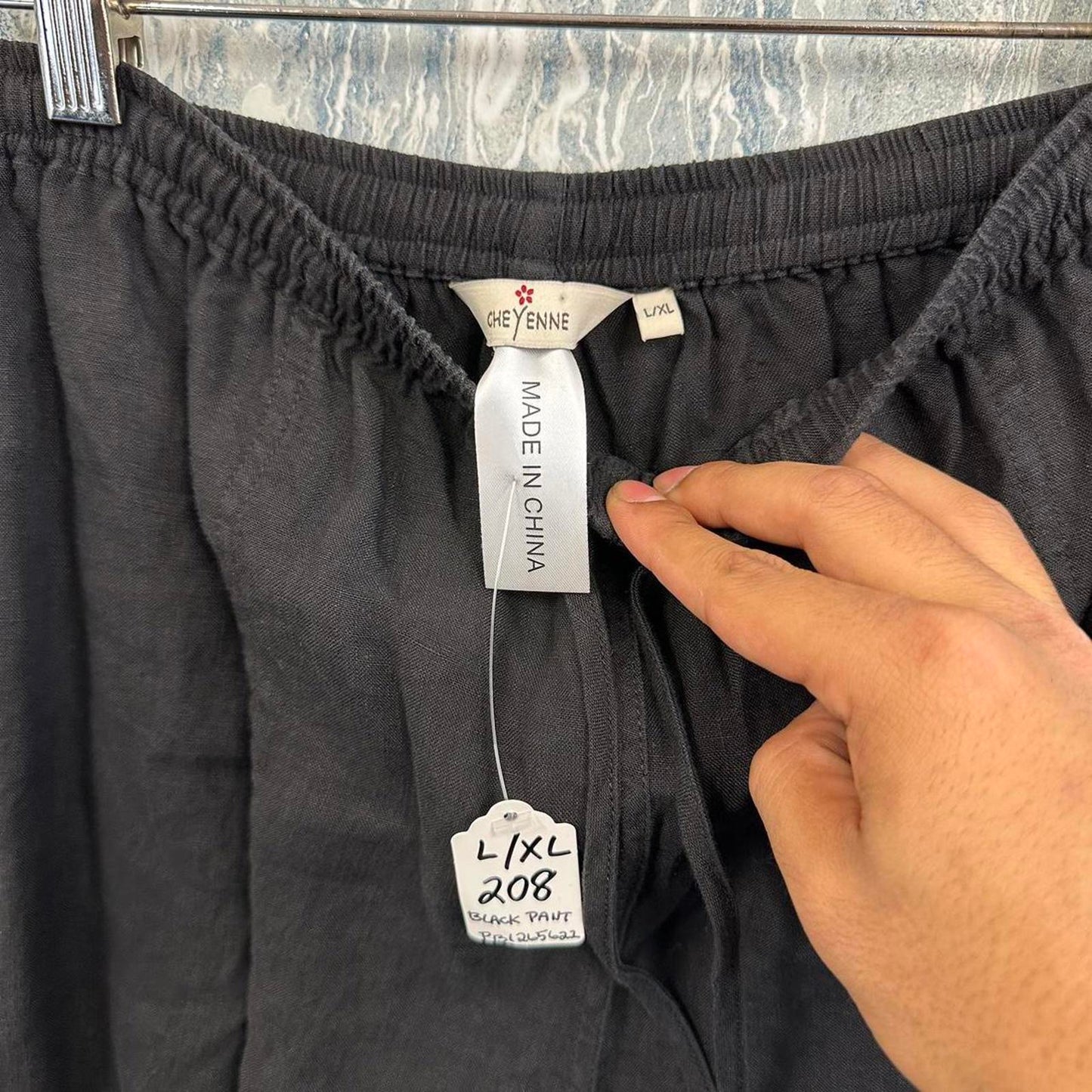 Minimalism black wide leg lounge pants (L/XL)