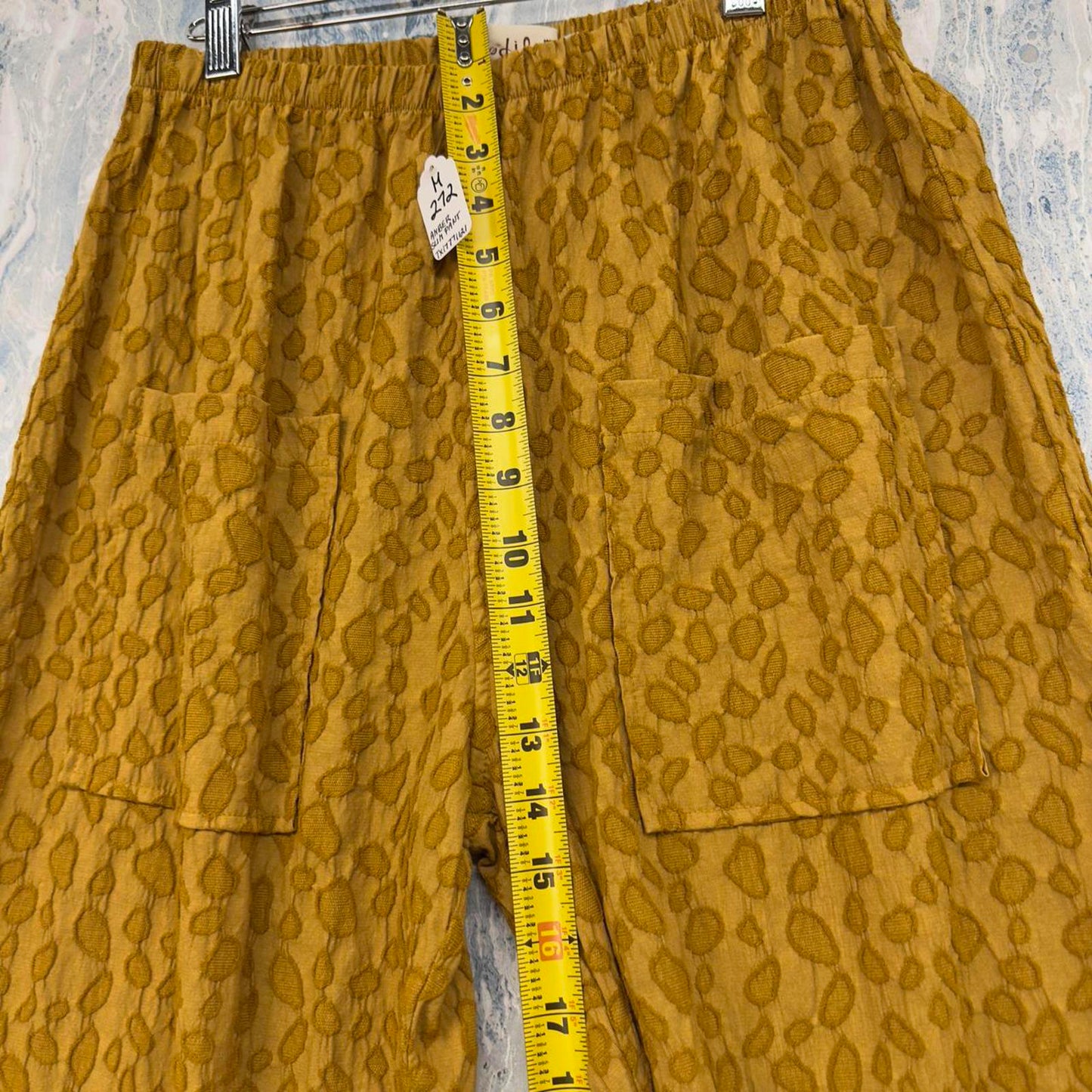 Mustard Yellow Leopard Print Pants (M)