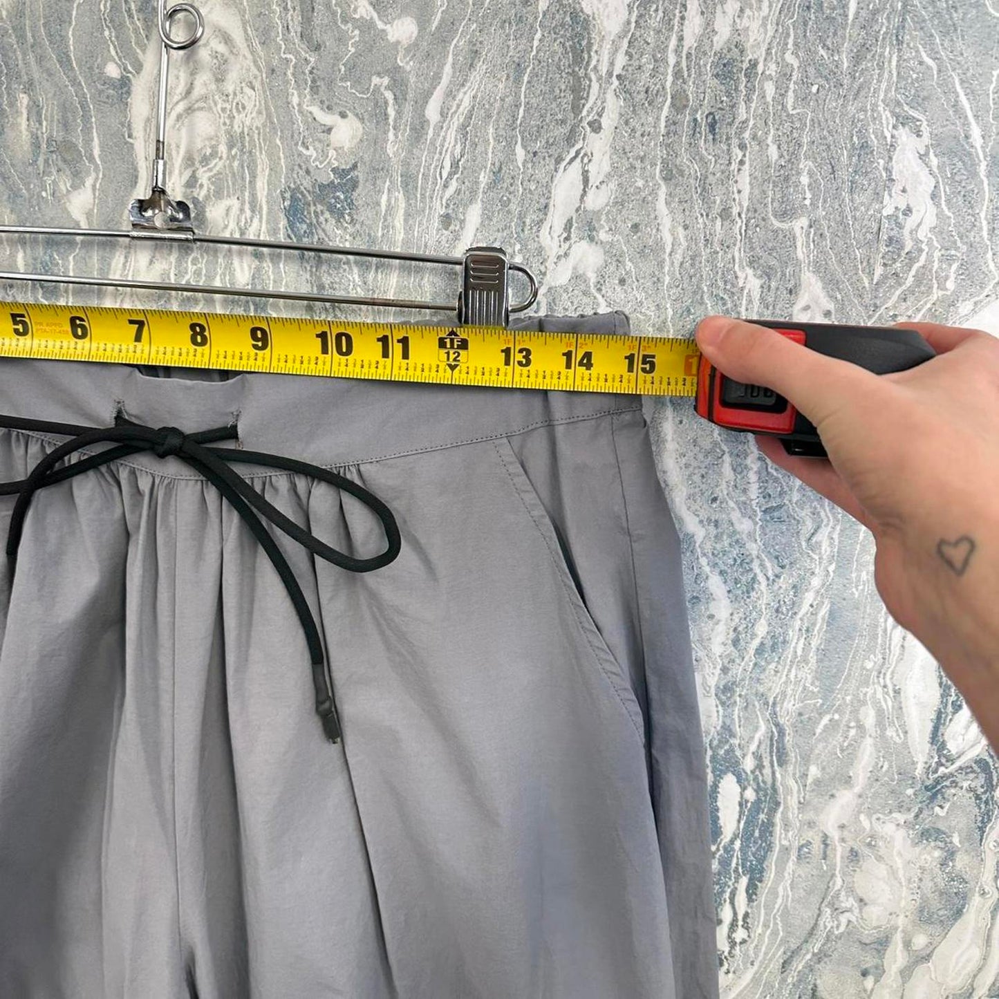 Emma Minimalism Contemporary Gray Wide Leg Pants (O)