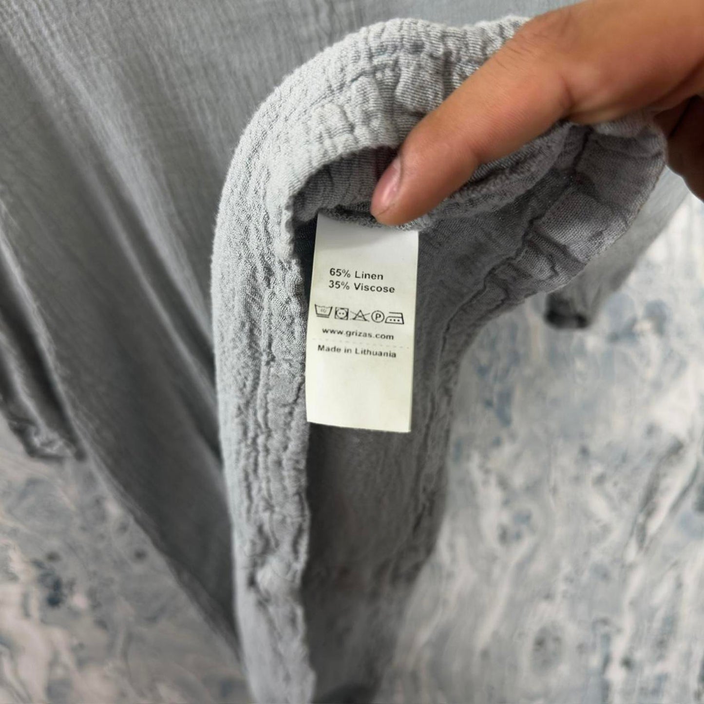 Grizas Designer Light Blue Linen Top (L)