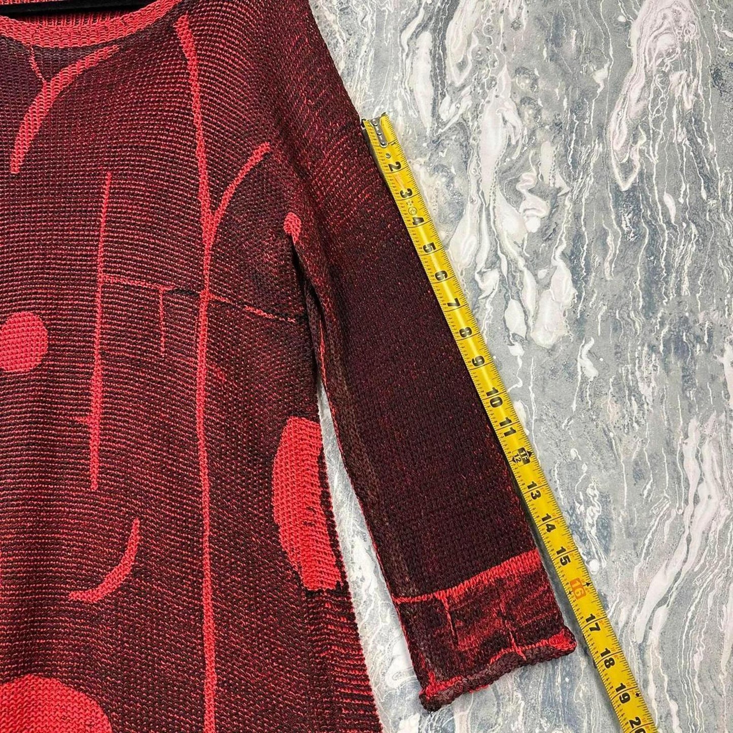 Red Abstract Sweater (One Size)