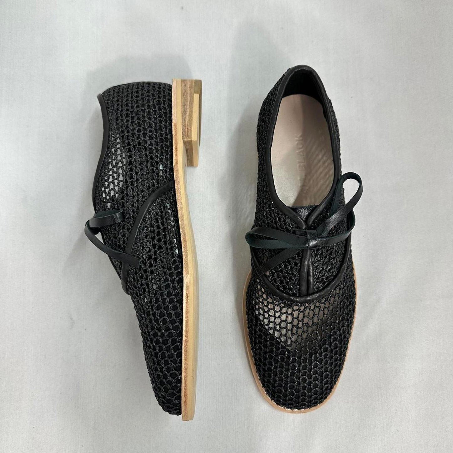 Black Mesh Lace-Up Oxfords (6)