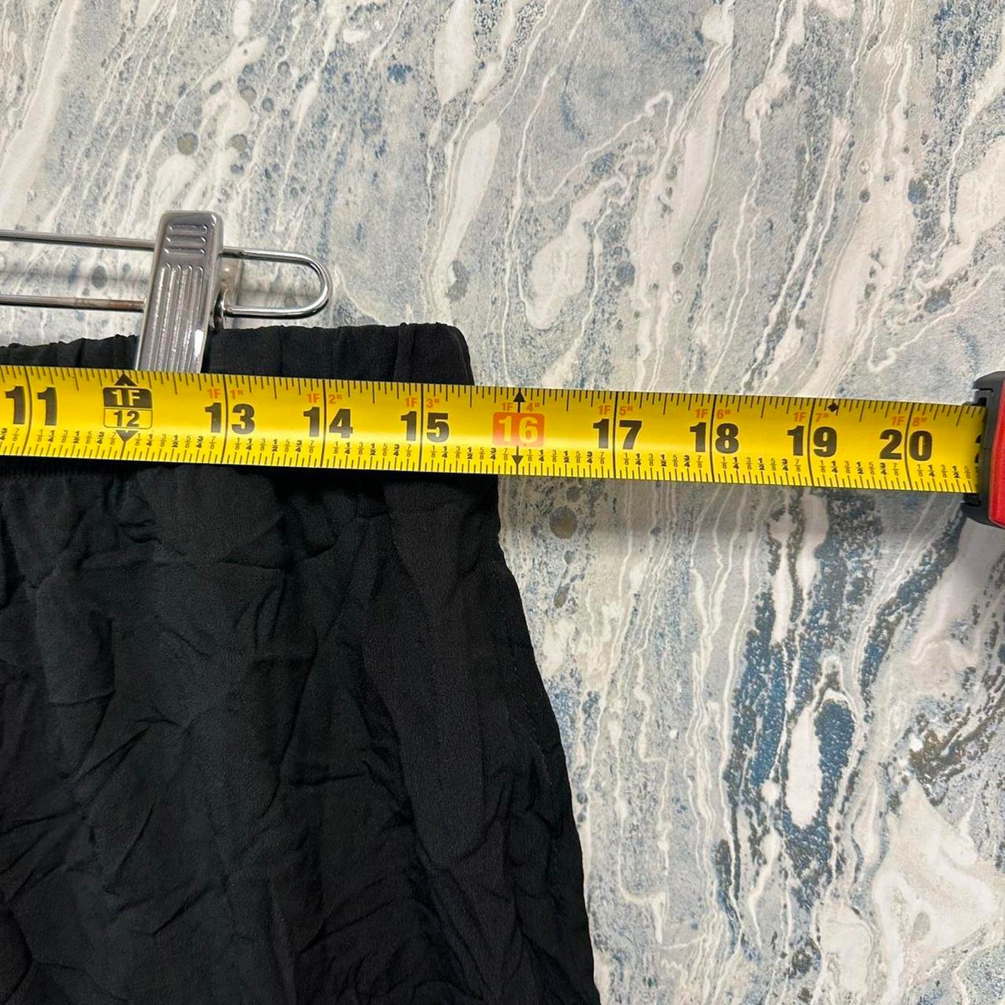 Boho black crinkle wide leg hobo pants (M)