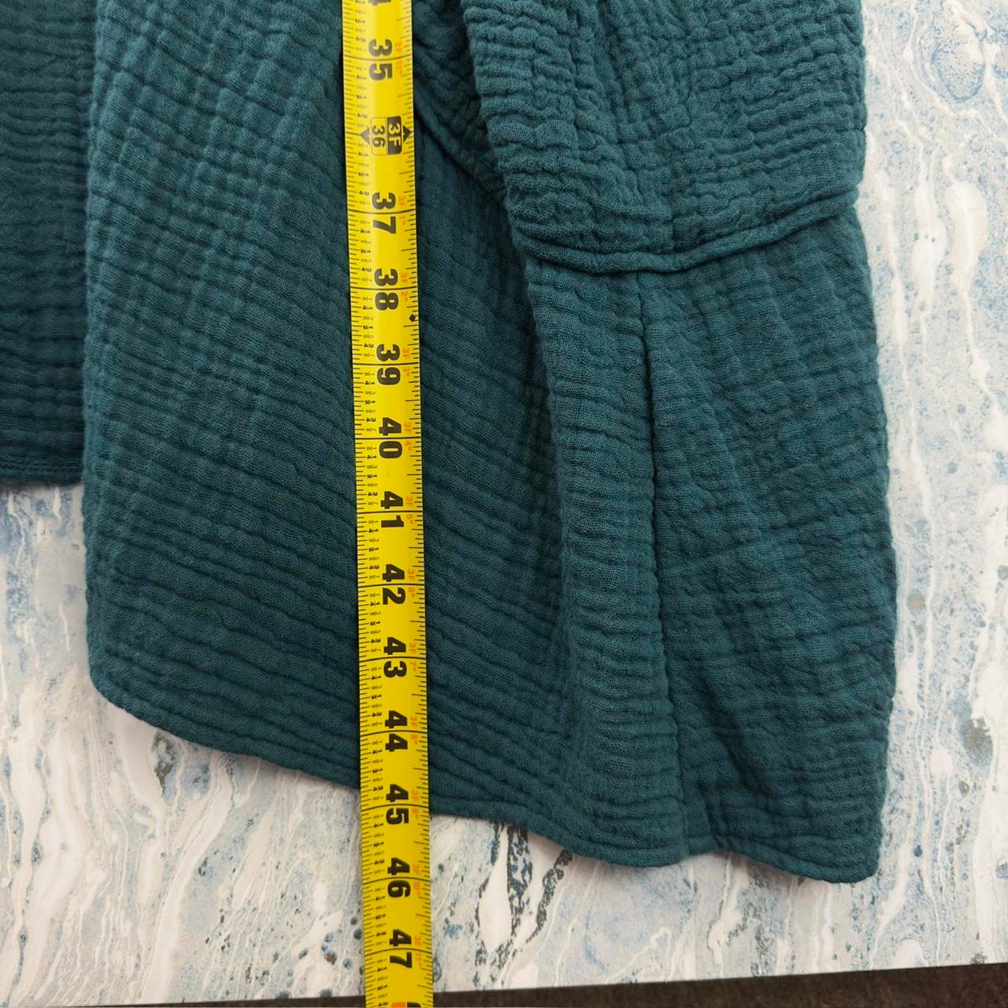 Boho Teal Textured Tunic Dress (M)