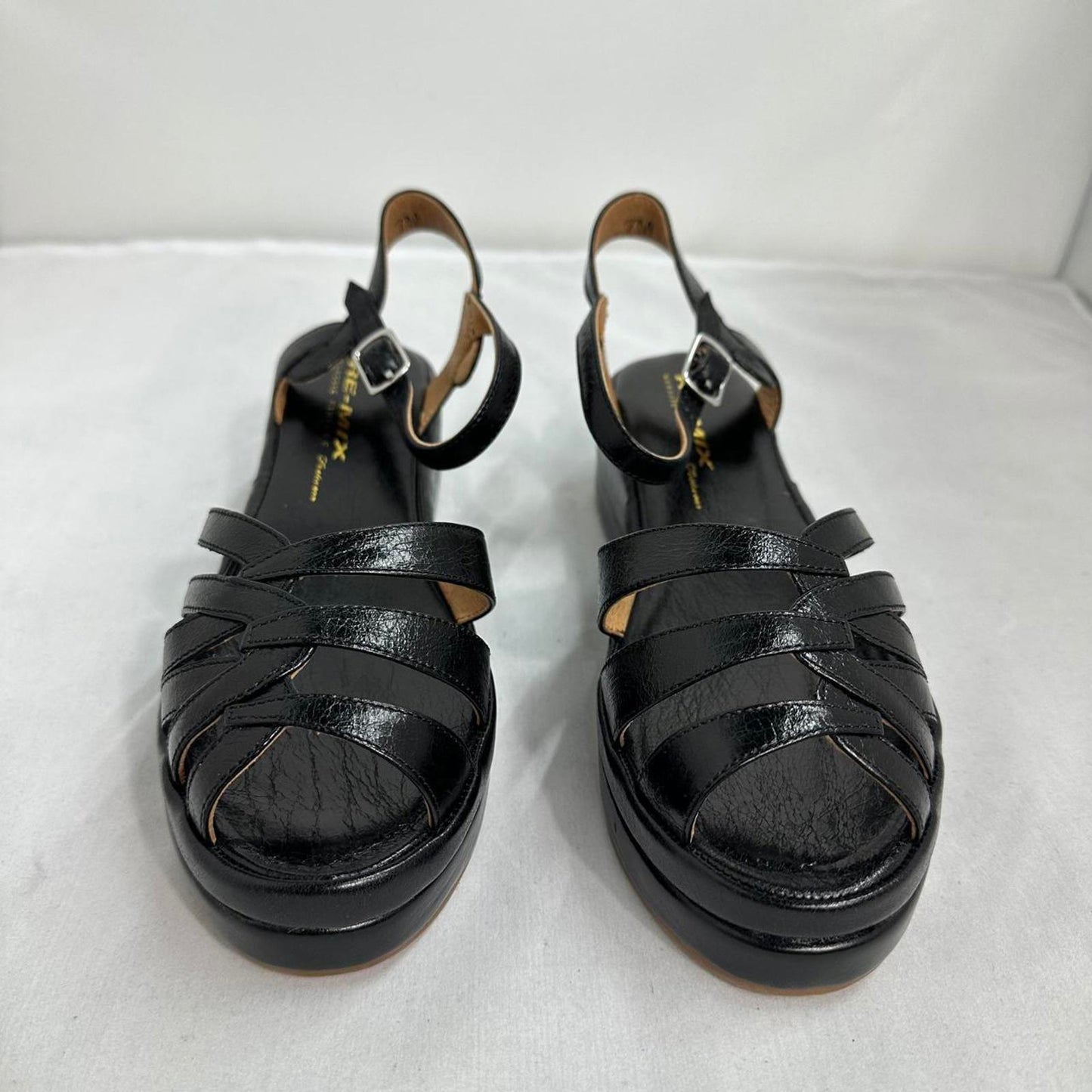 Black Patent Leather Strappy Platform Sandals (7)