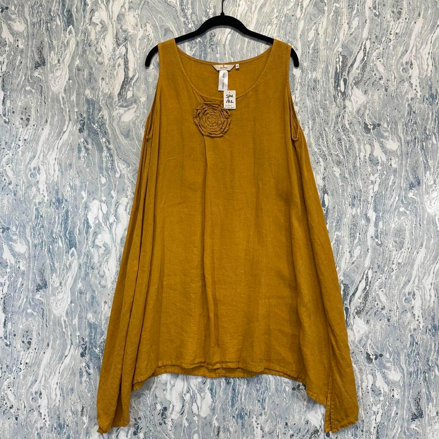 Flowy Burnt Orange Sleeveless Asymmetrical Tunic Top (S/M)