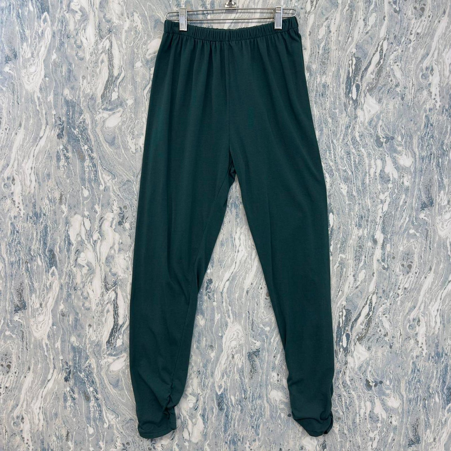 Designer Pine Green Ruched Leggings (S)