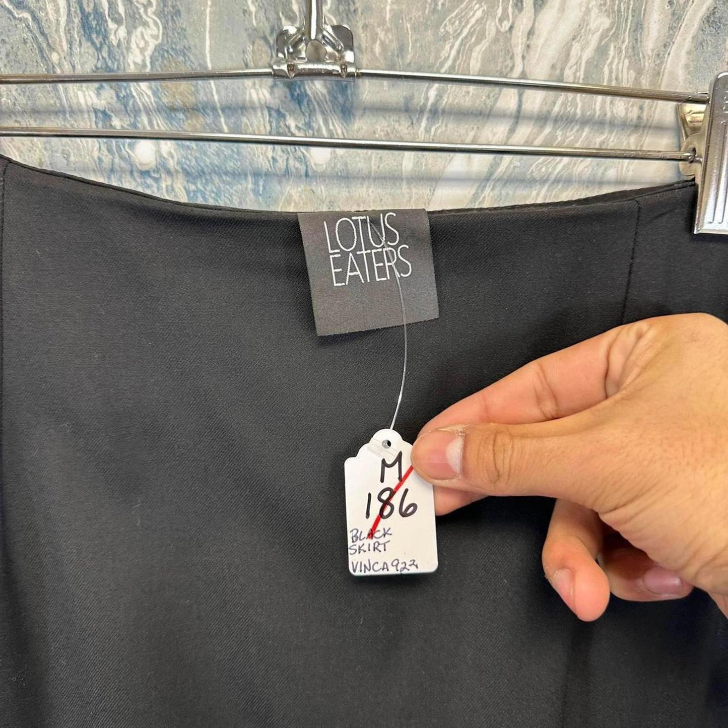 Black Midi Pencil Skirt (M)