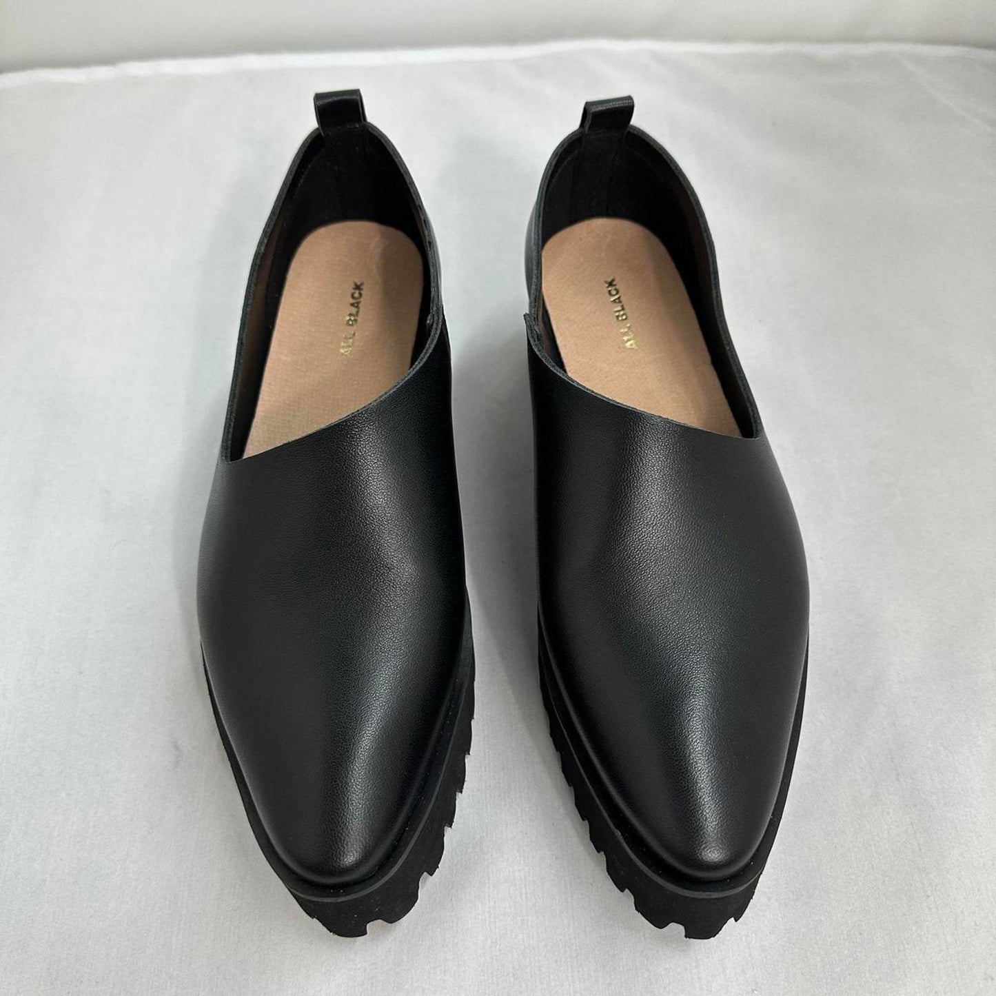 Black Platform Slip-On Loafers (7.5)
