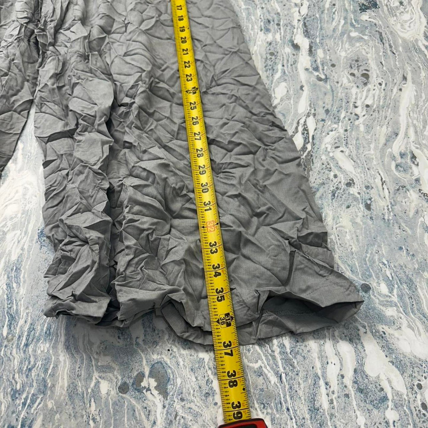 Square Designer Crinkled Gray Wide-Leg Pants (1)