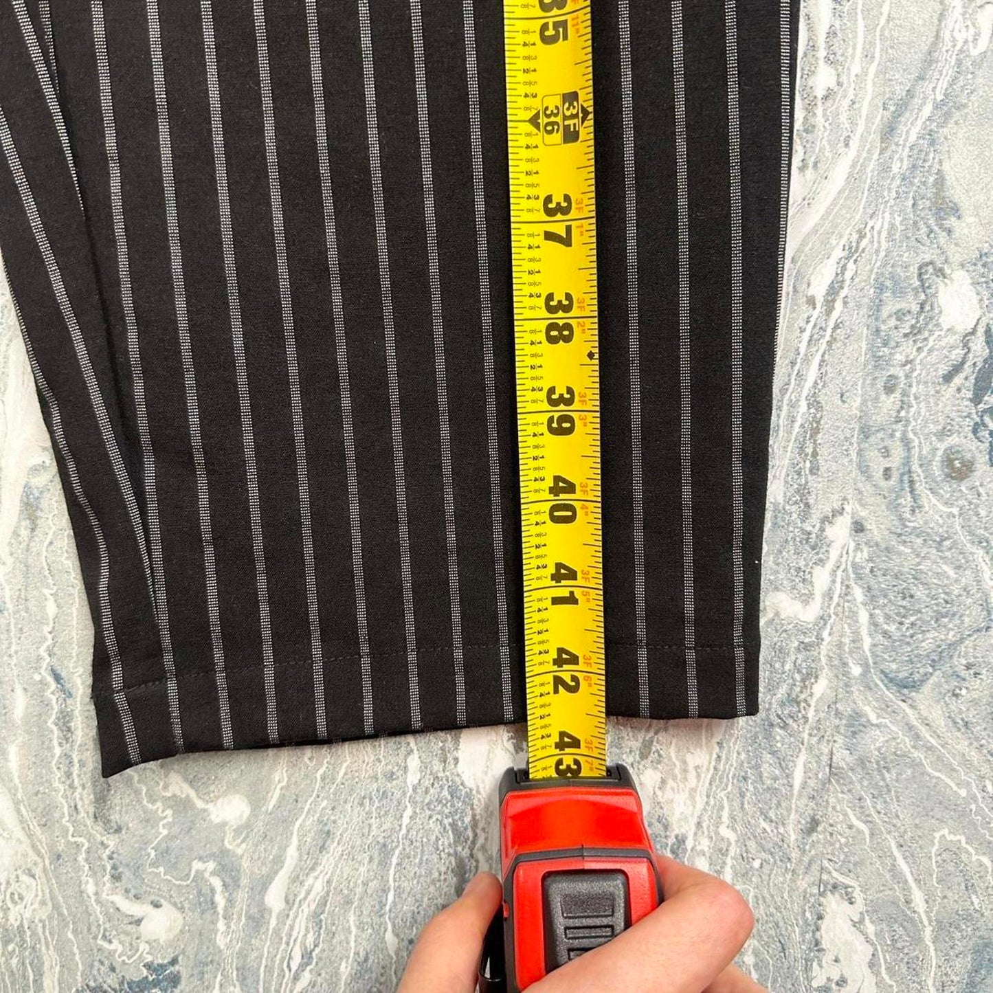 Minimalist black & white pin striped boho pants (L)