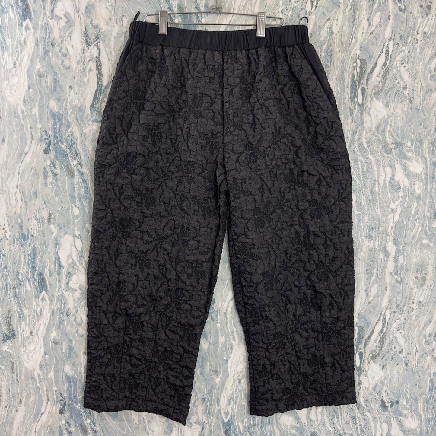 Vintage Textured Black Trousers (XL)