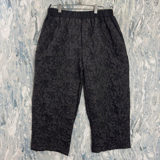 Vintage Textured Black Trousers (XL)