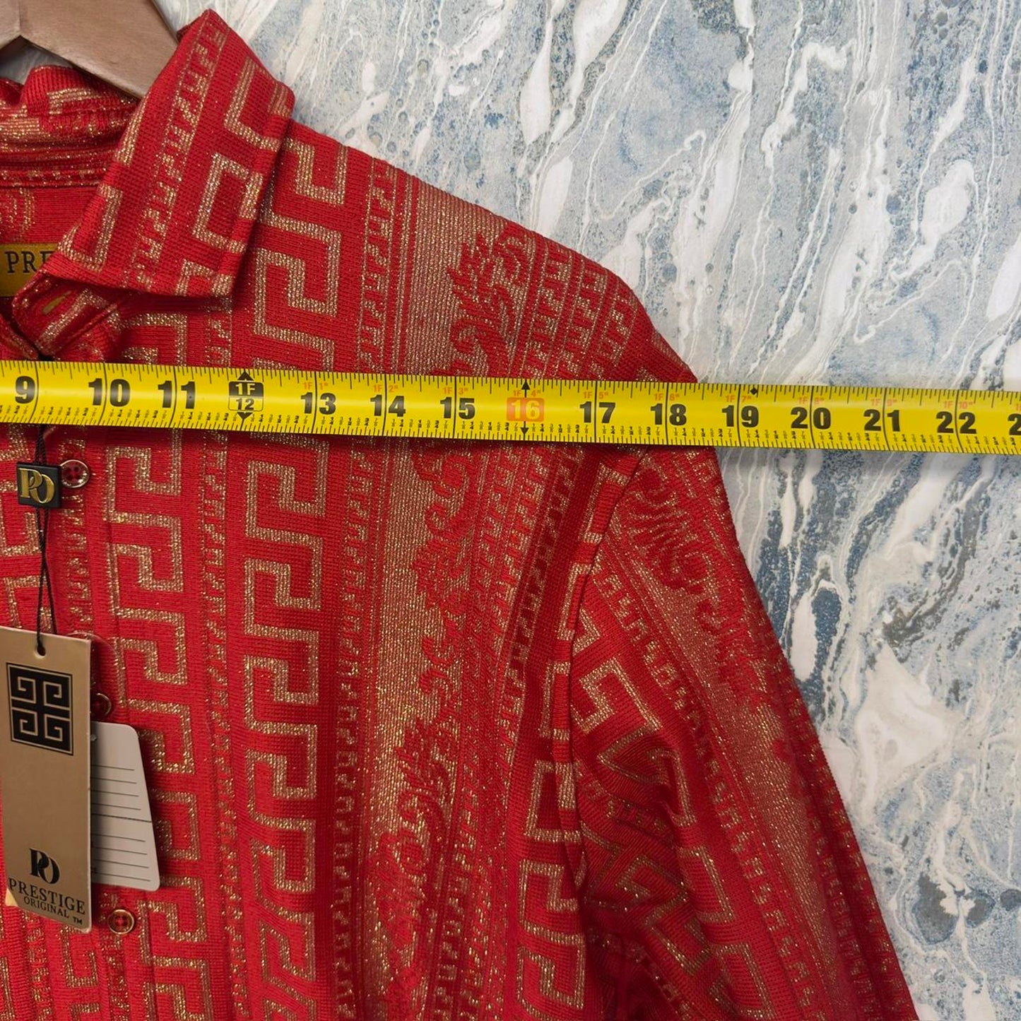 Prestige Original Red & Gold Button Shirt (M)