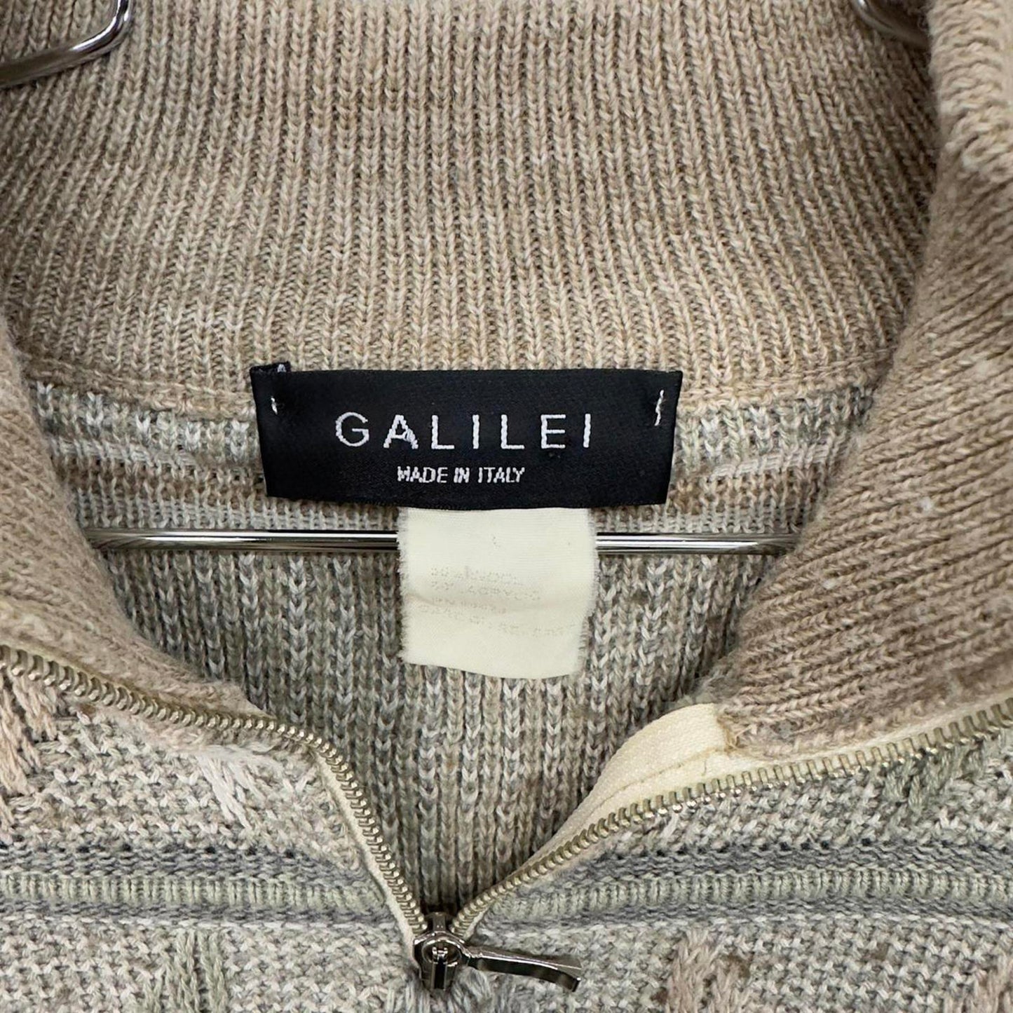 GALILEI Vintage Patterned Earth Tone Academia Sweater (L)