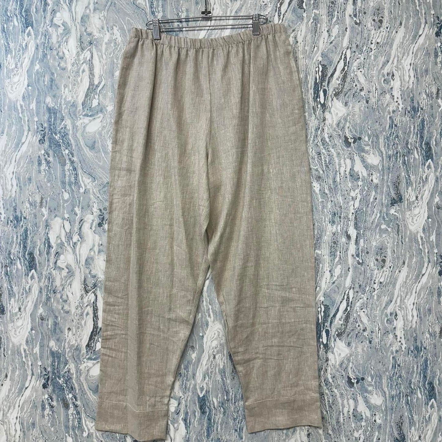 square by neetu malik Minimalist Oatmeal Linen Trousers (2)