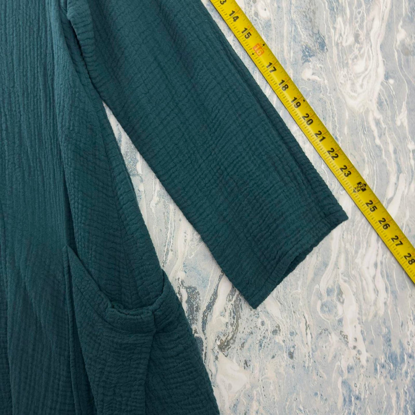 Boho Teal Textured Tunic Dress (M)