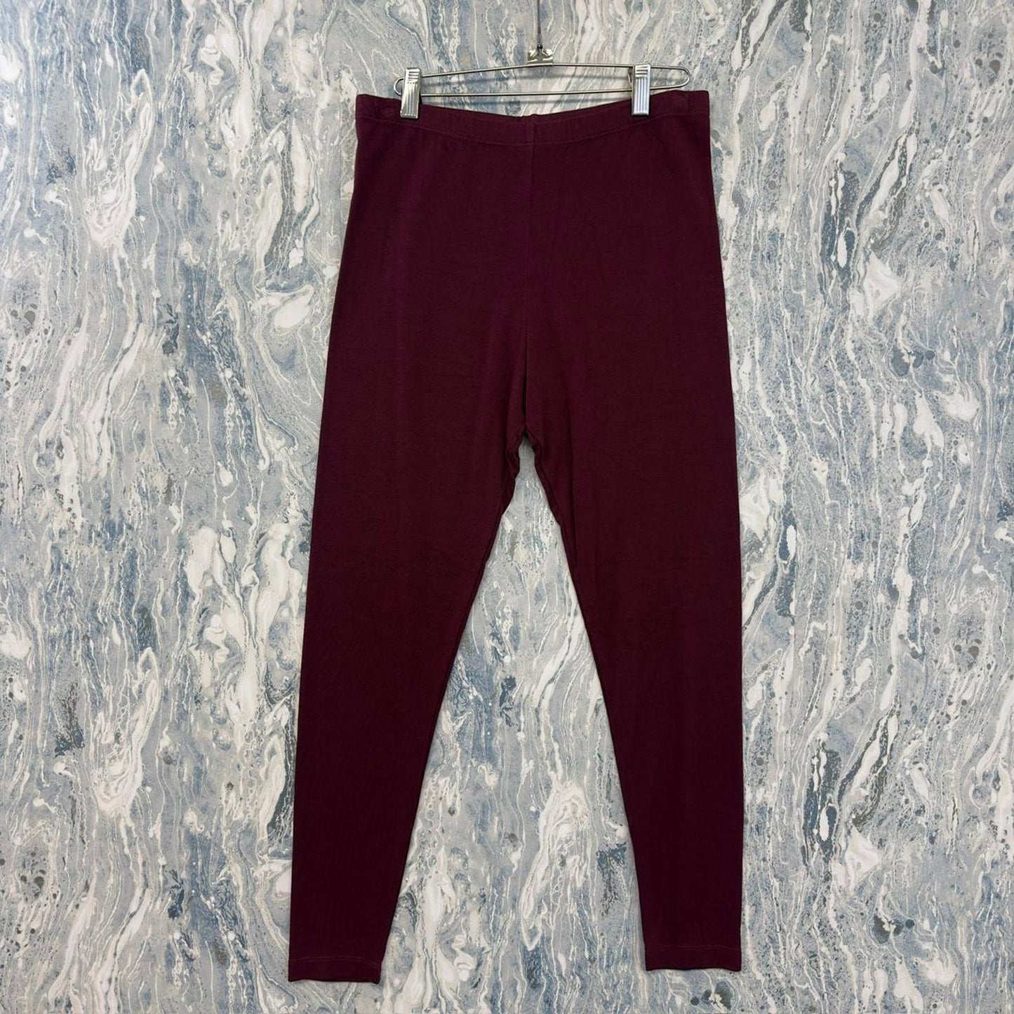 Designer Burgundy High-Waisted Leggings (XL)