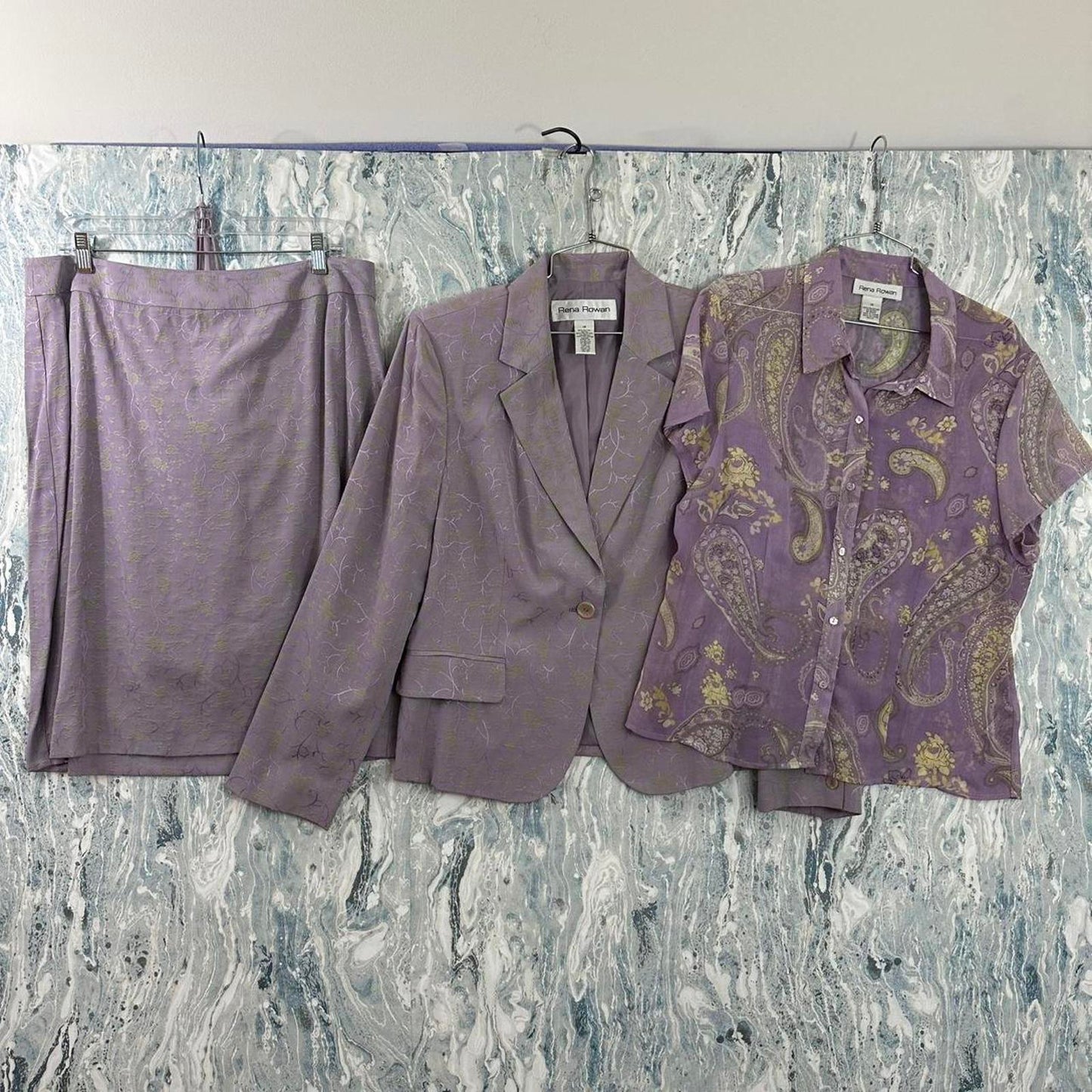 Light Purple Paisley Skirt Suit Set (14)