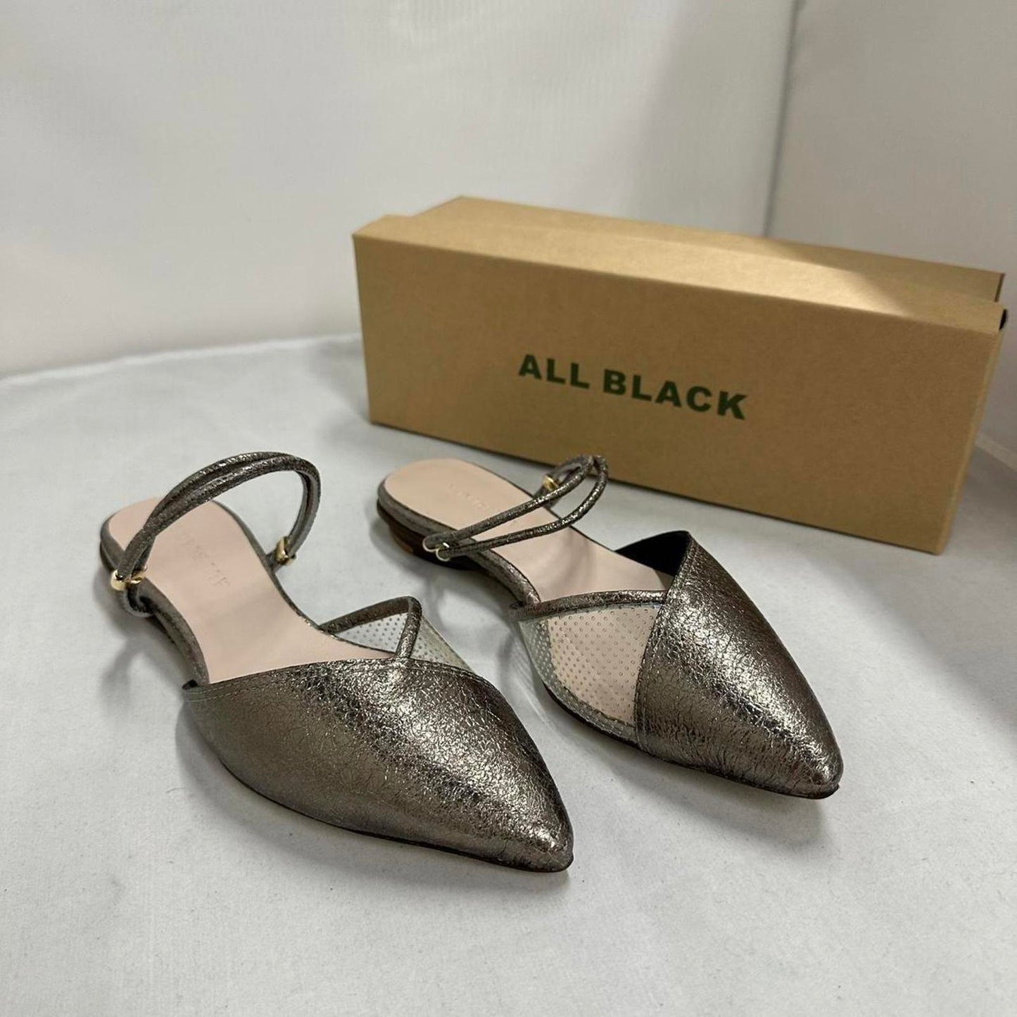 Elegant Metallic Pointed Flats (38)