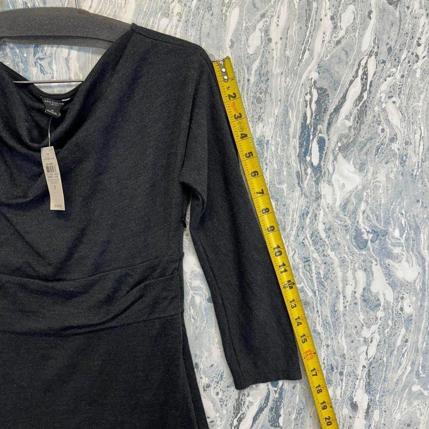 Black Charcoal Cowl Neck Midi Dress (0)