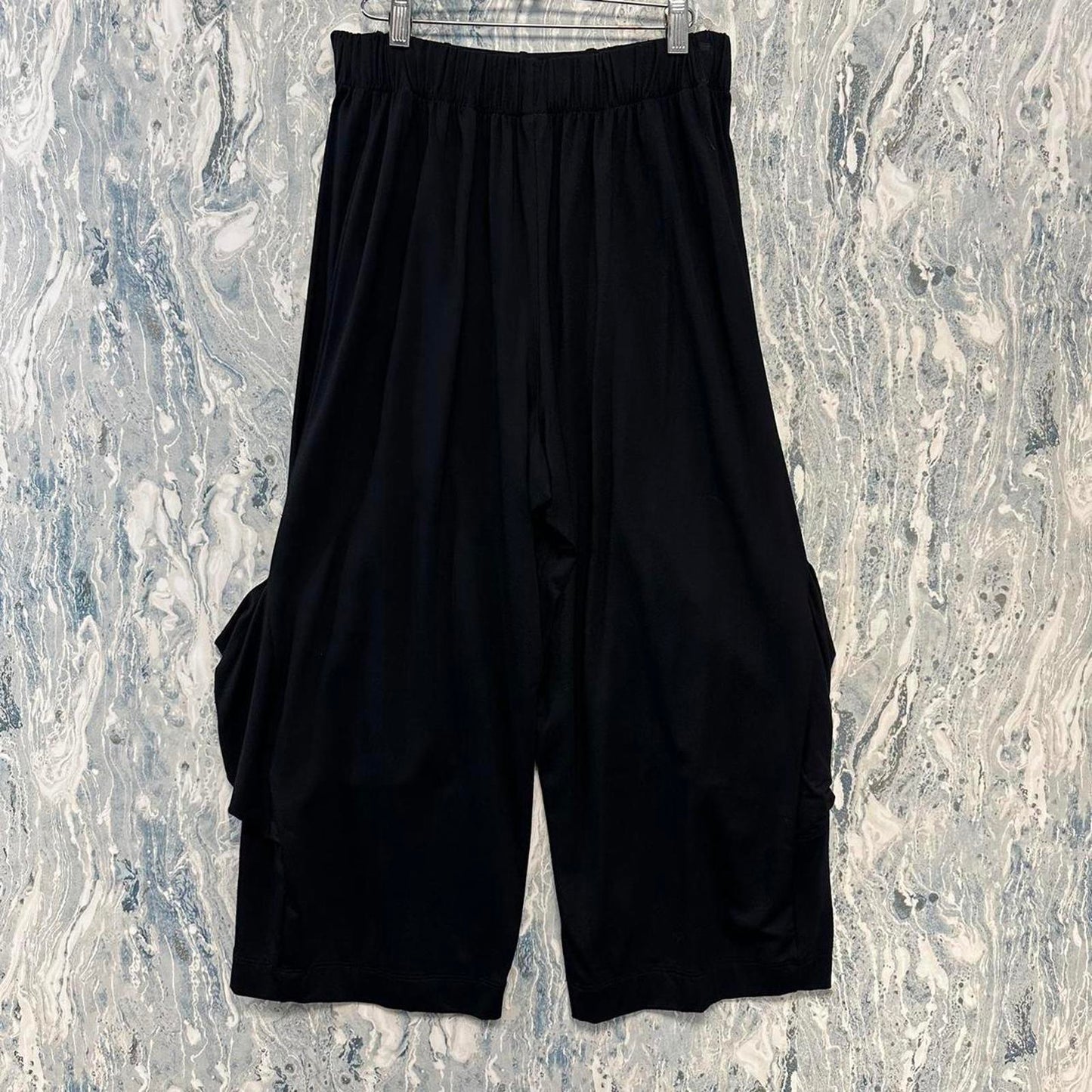 Minimalism black wide leg lounge pants (S)