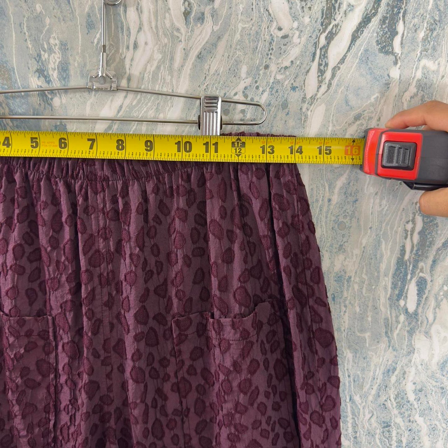 Vintage Styled Wine Red Leopard Print Pants (L)