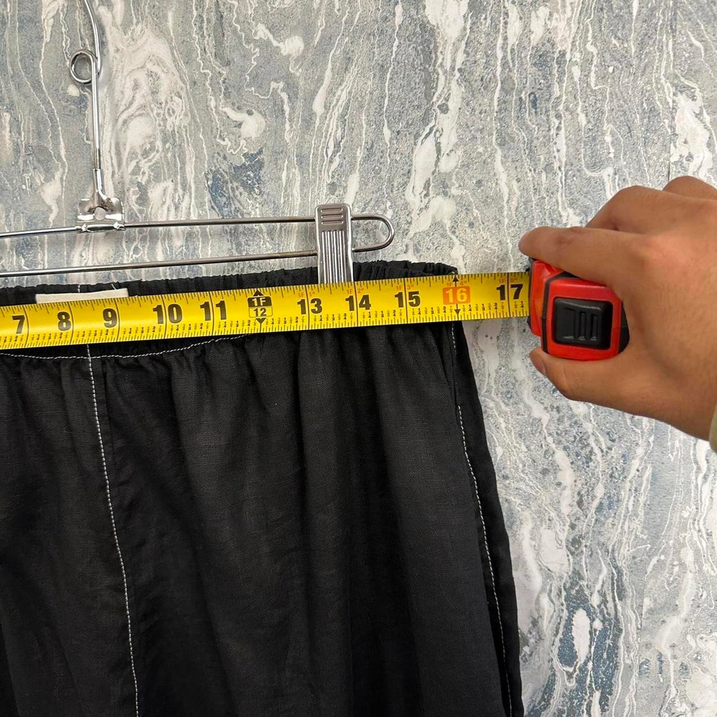 Minimalism black wide leg lounge pants (L)