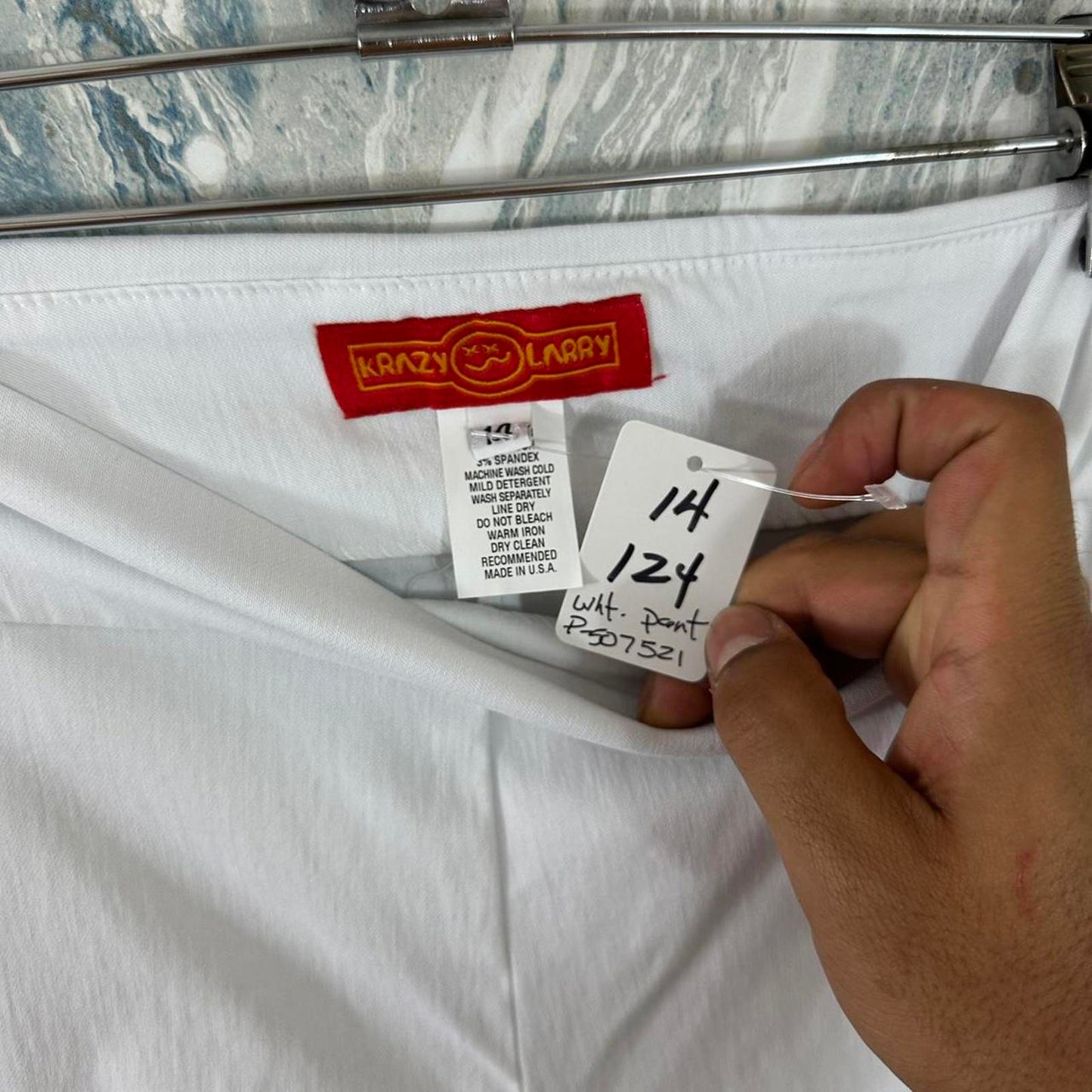 Minimalist White Straight-Leg Pants (L)