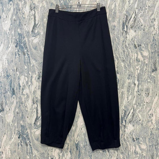 black wide leg trouser pants (L)