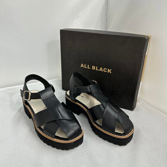 All Black Chunky Leather Sandals (7)