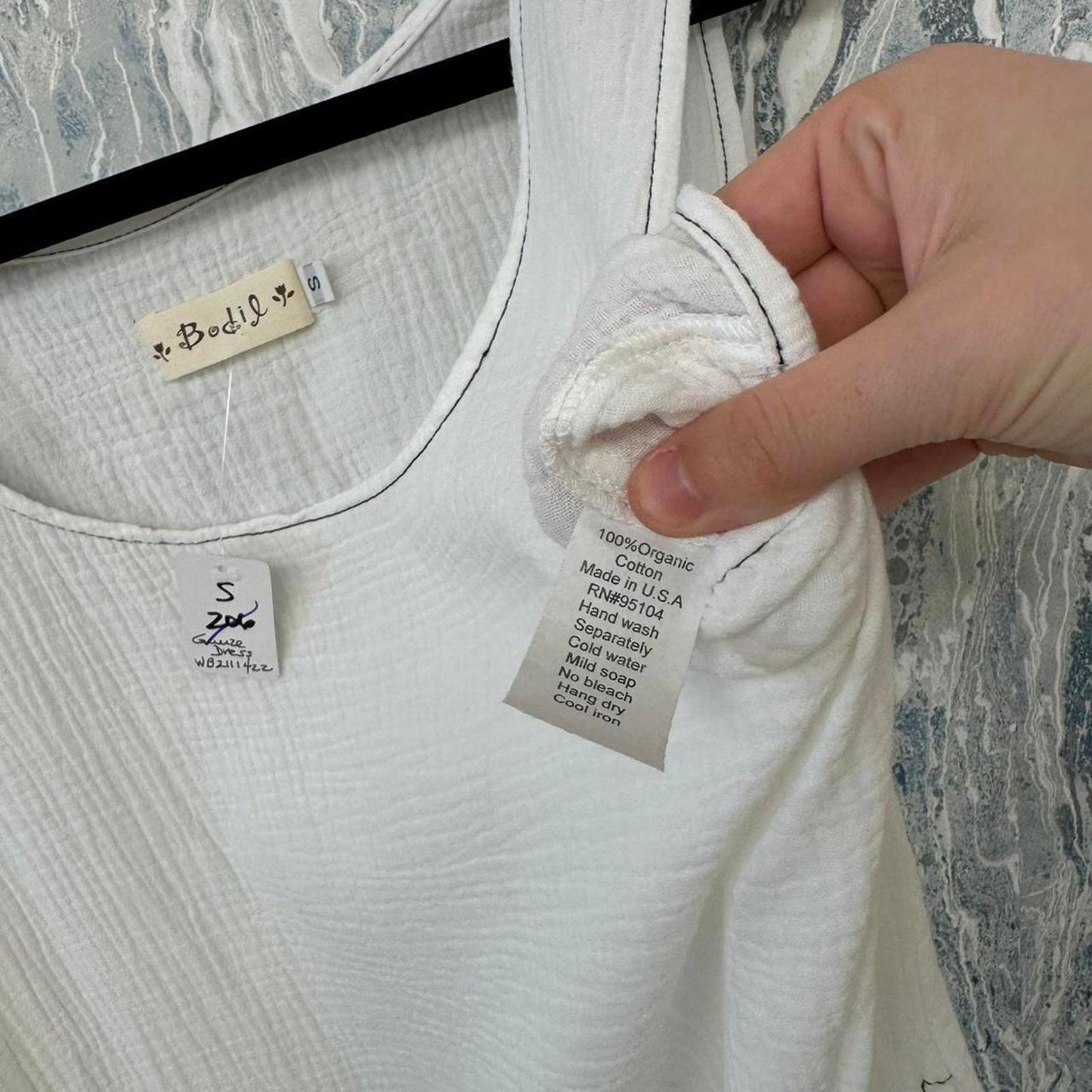 Bodil Minimalist White Sleeveless Maxi Dress (S)