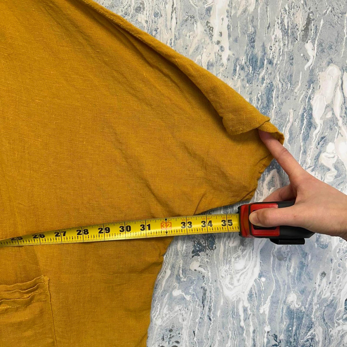 Button-Up Mustard Yellow Linen Cardigan (S/M)