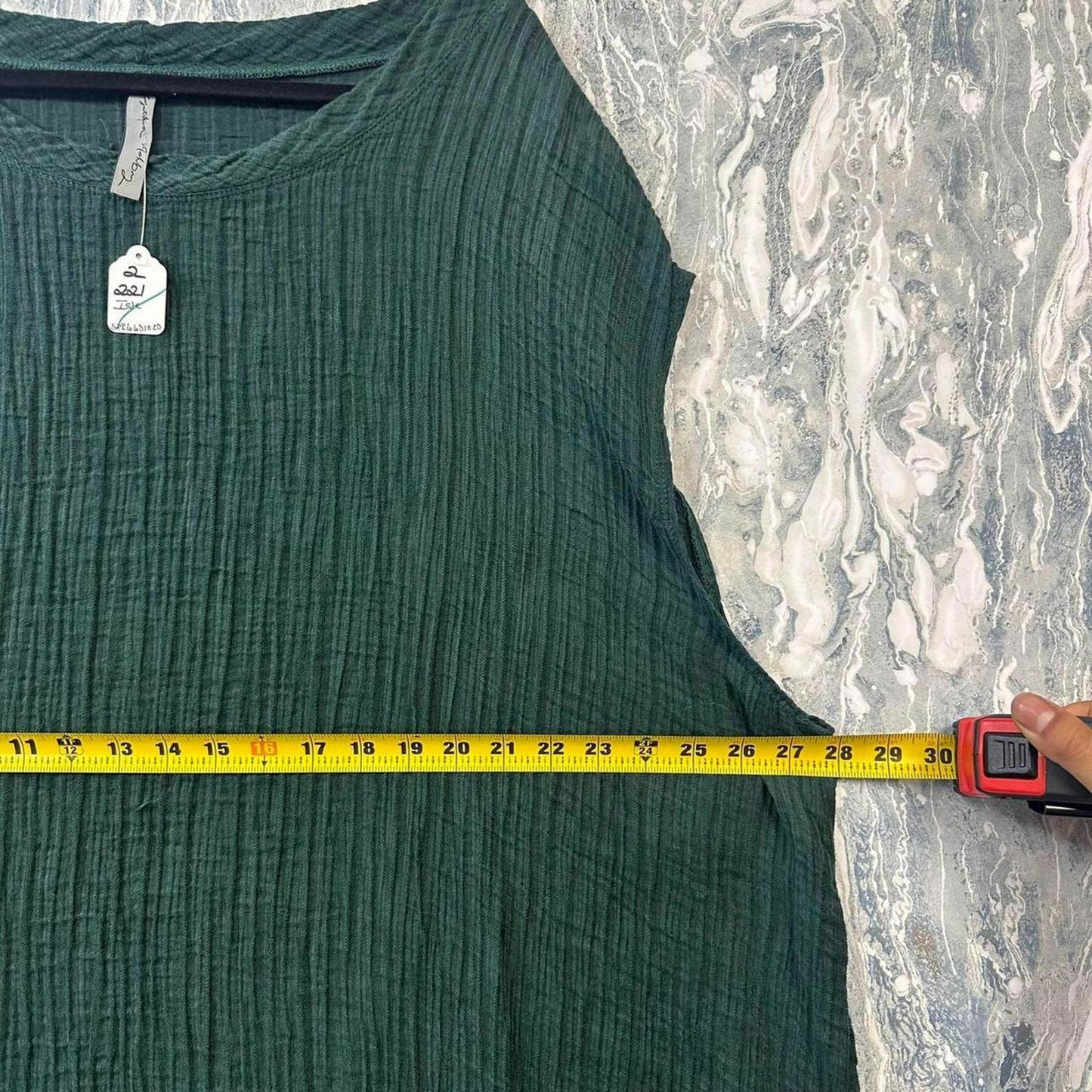 Green Textured A-Line Dress (One Size)