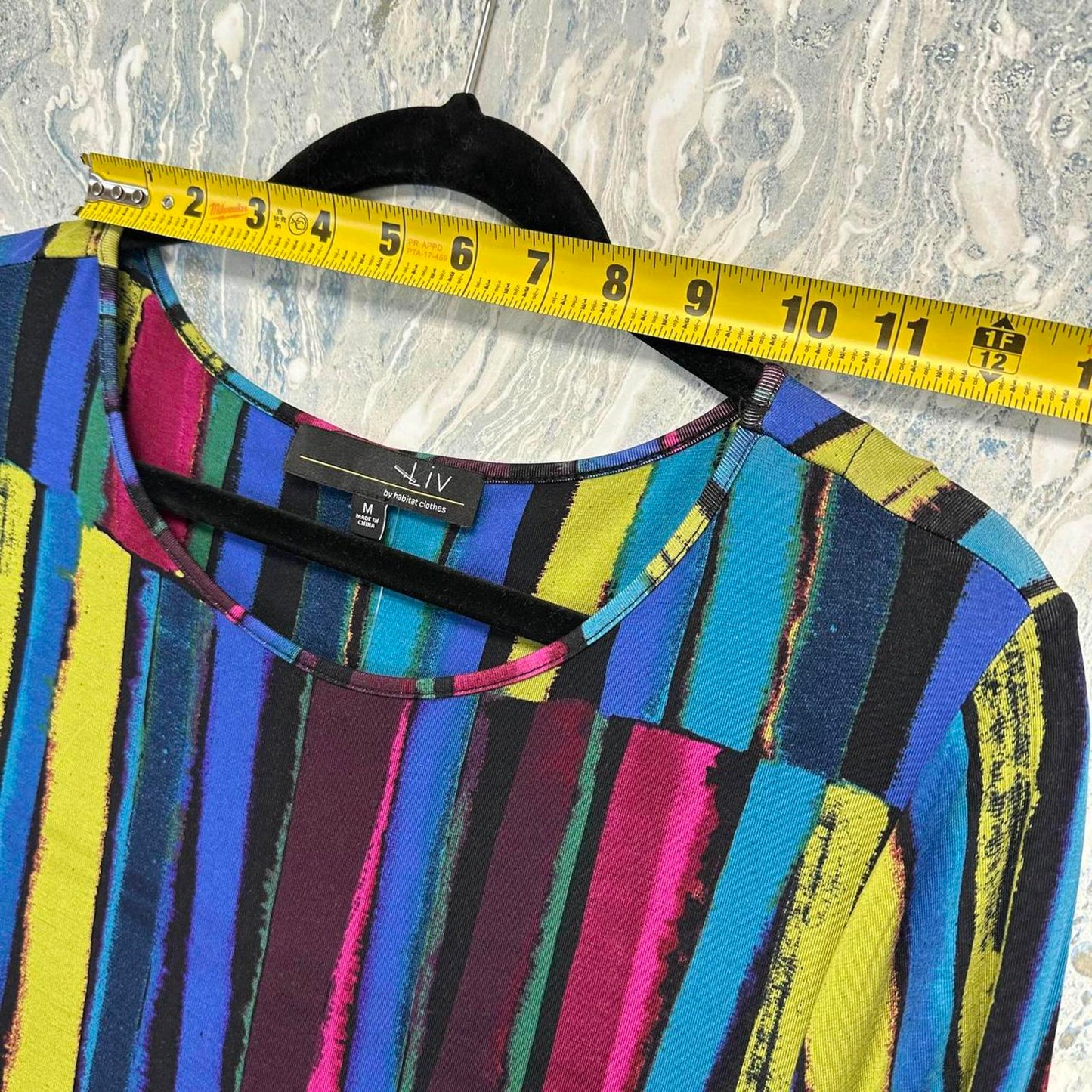 Multicolor Striped Long Sleeve Dress (M)