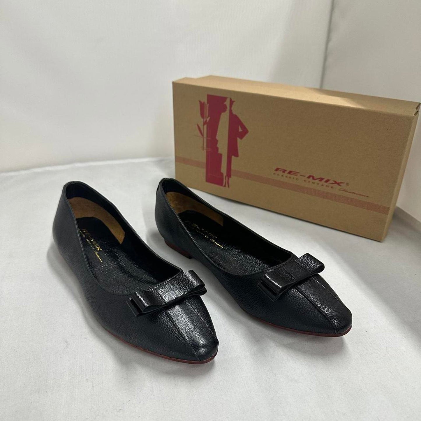 Designer Leather Bow Ballet Flats (9)