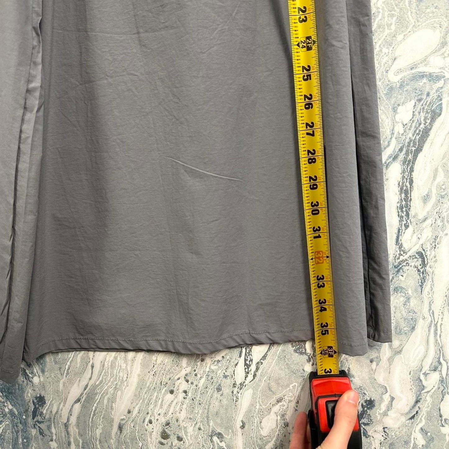 Emma Minimalism Contemporary Gray Wide Leg Pants (O)