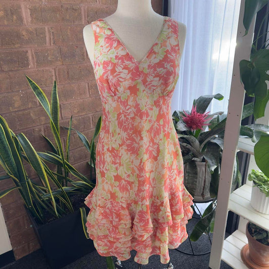 Vintage y2k pink floral midi dress (8)