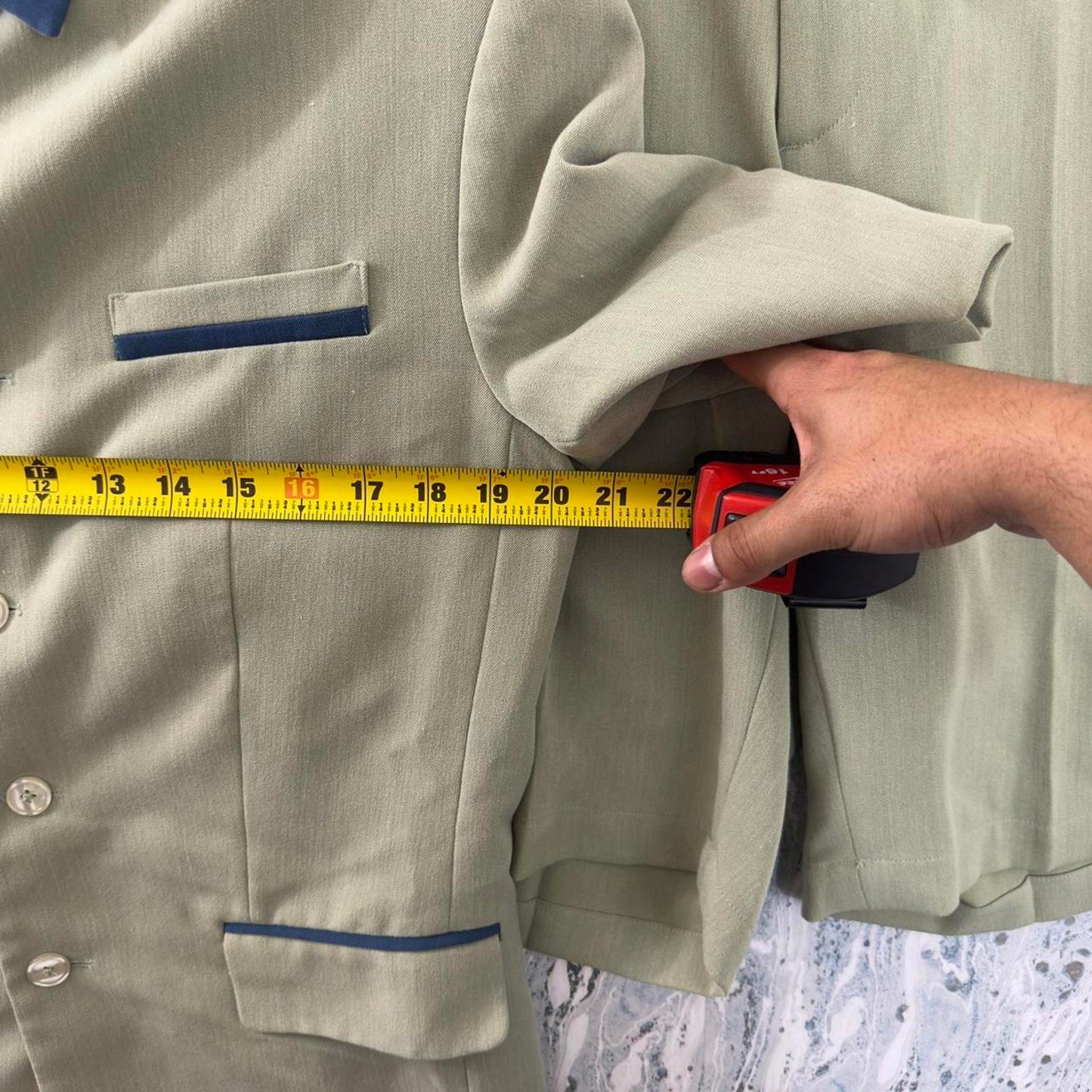 Preppy Sage Green Short Sleeve Blazer & Shorts Suit Set (M)