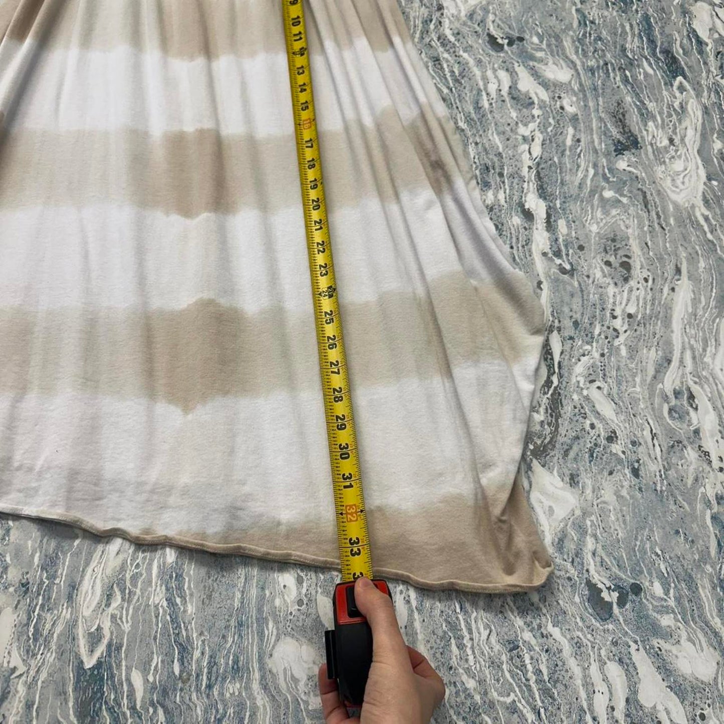 KL Playwear Casual Tan & White Maxi Skirt (One Size)