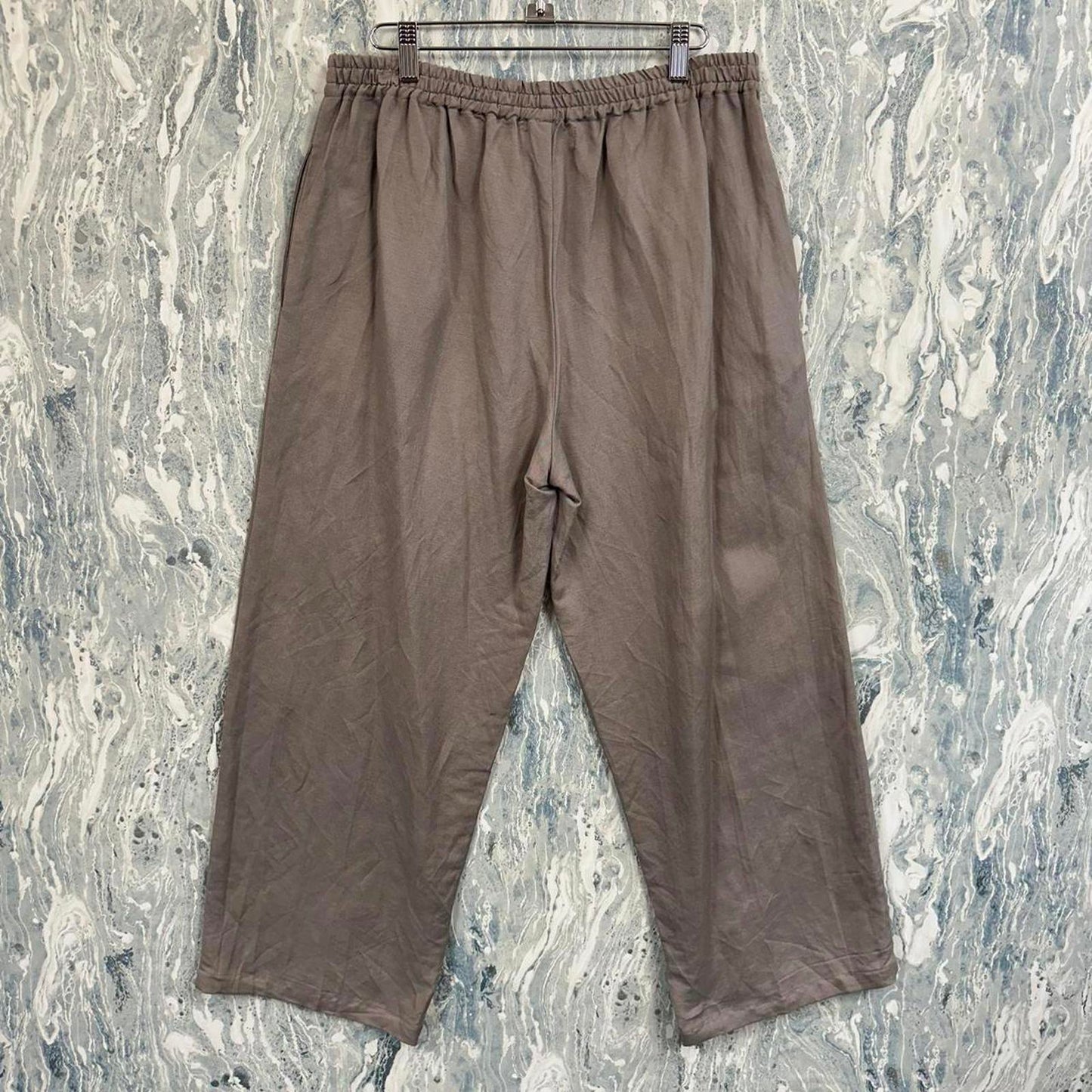boho beige brown wideleg pants (L)