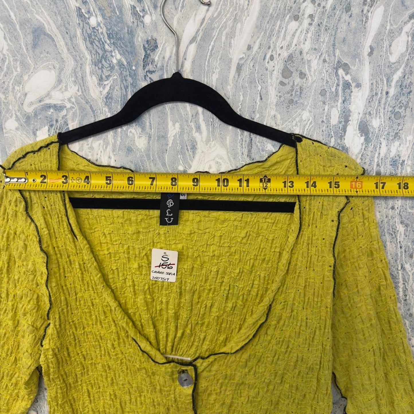 Designer Yellow Textured Button Cardigan (S)